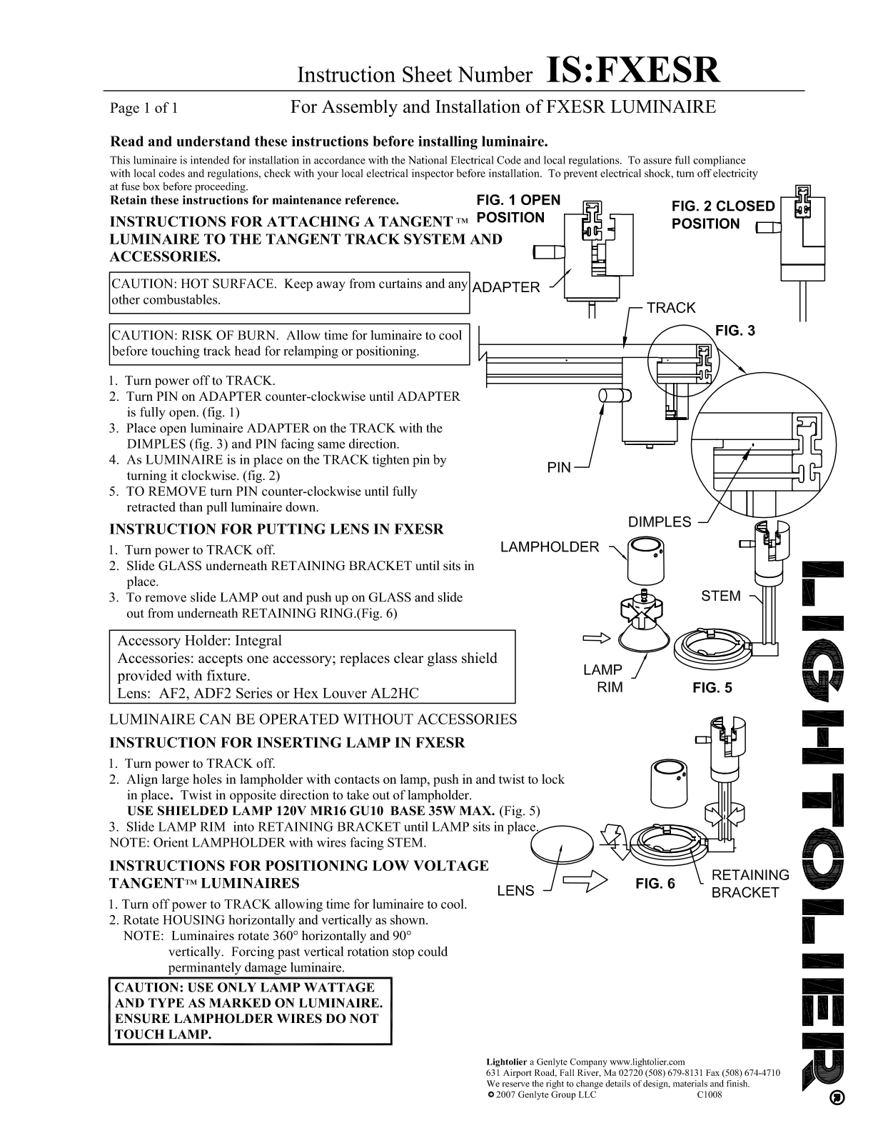 Lightolier FXESR User Manual