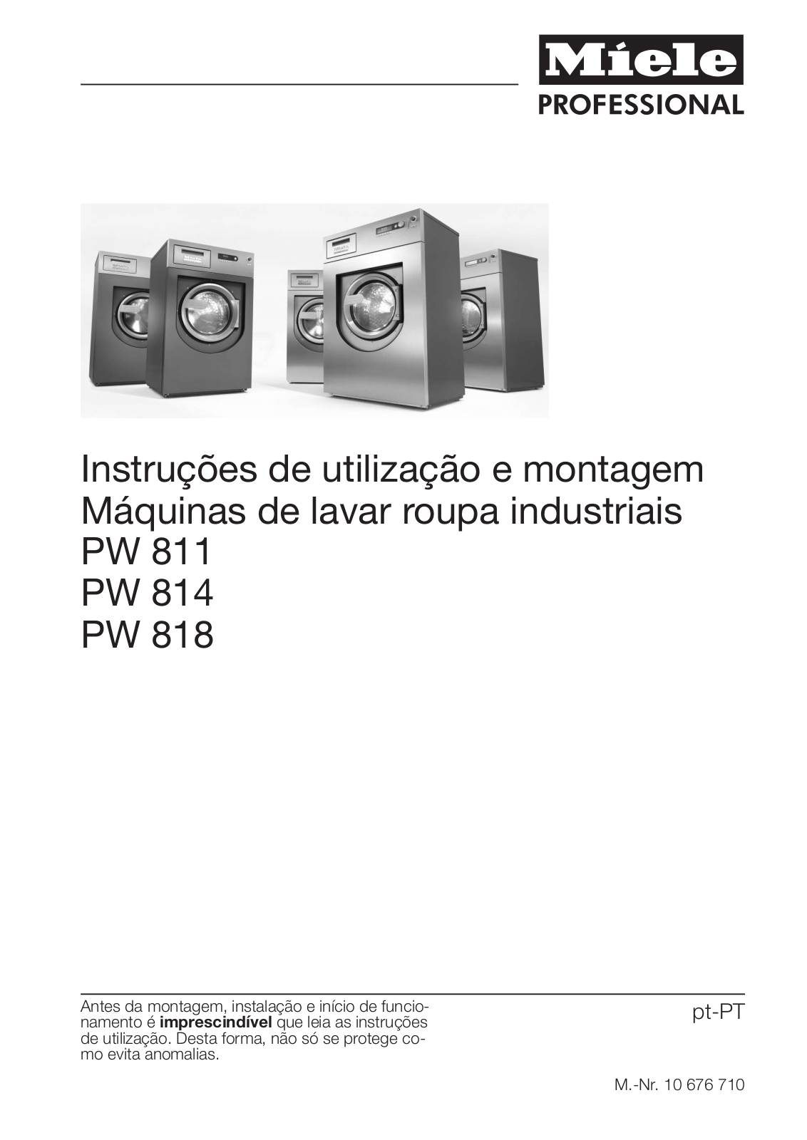 Miele PW 811, PW 814, PW 818 User manual