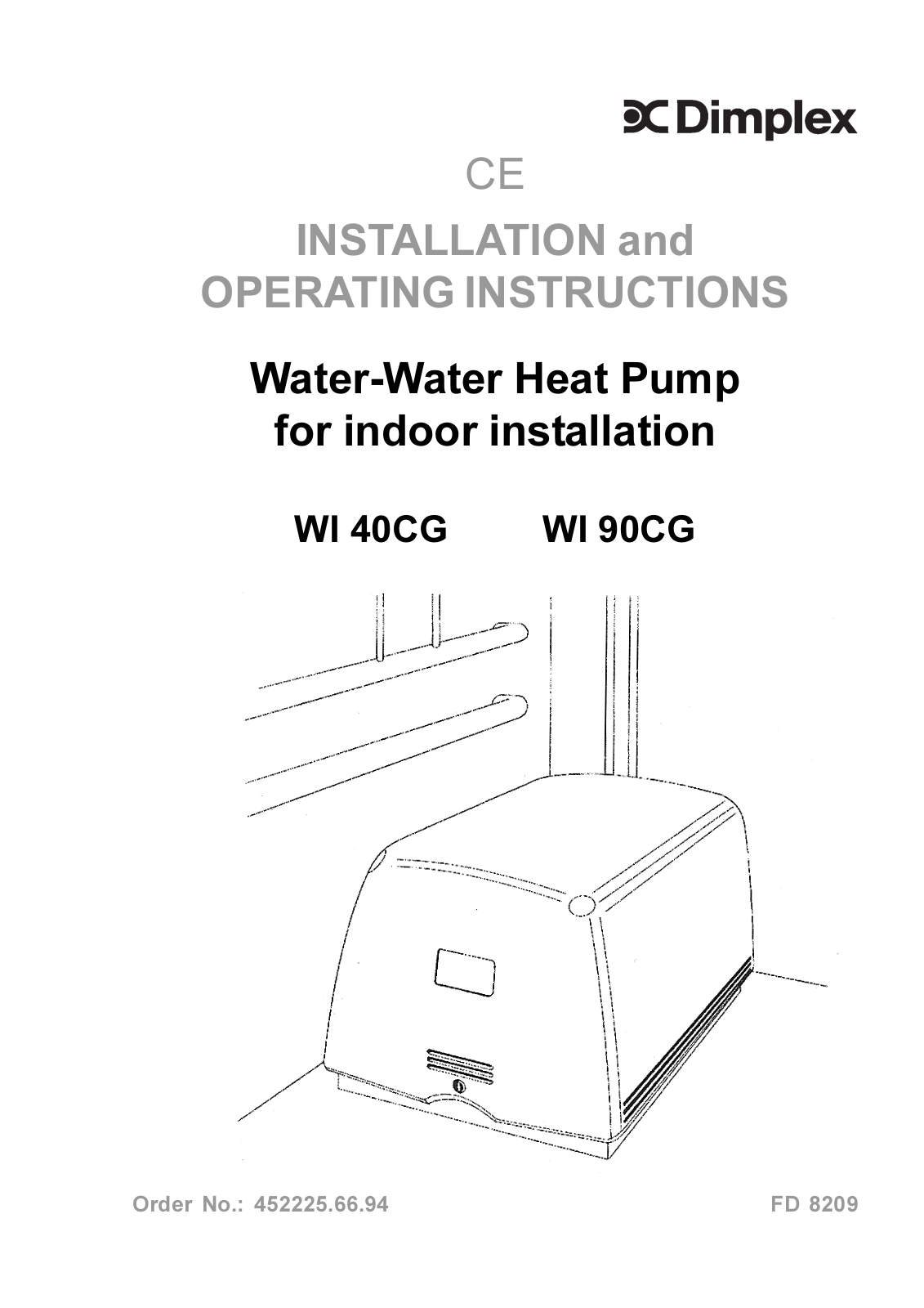 Dimplex WI 40CG, WI 90CG Installation And Operating Instructions Manual