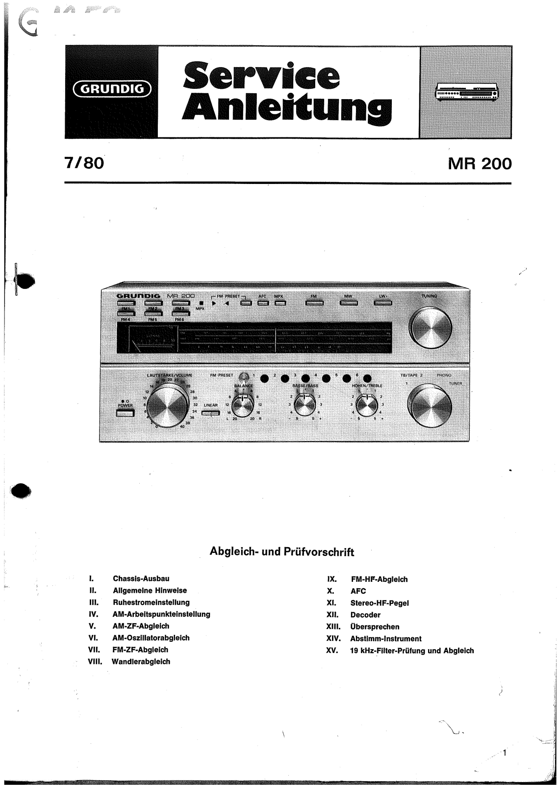 Grundig MR-200 Schematic