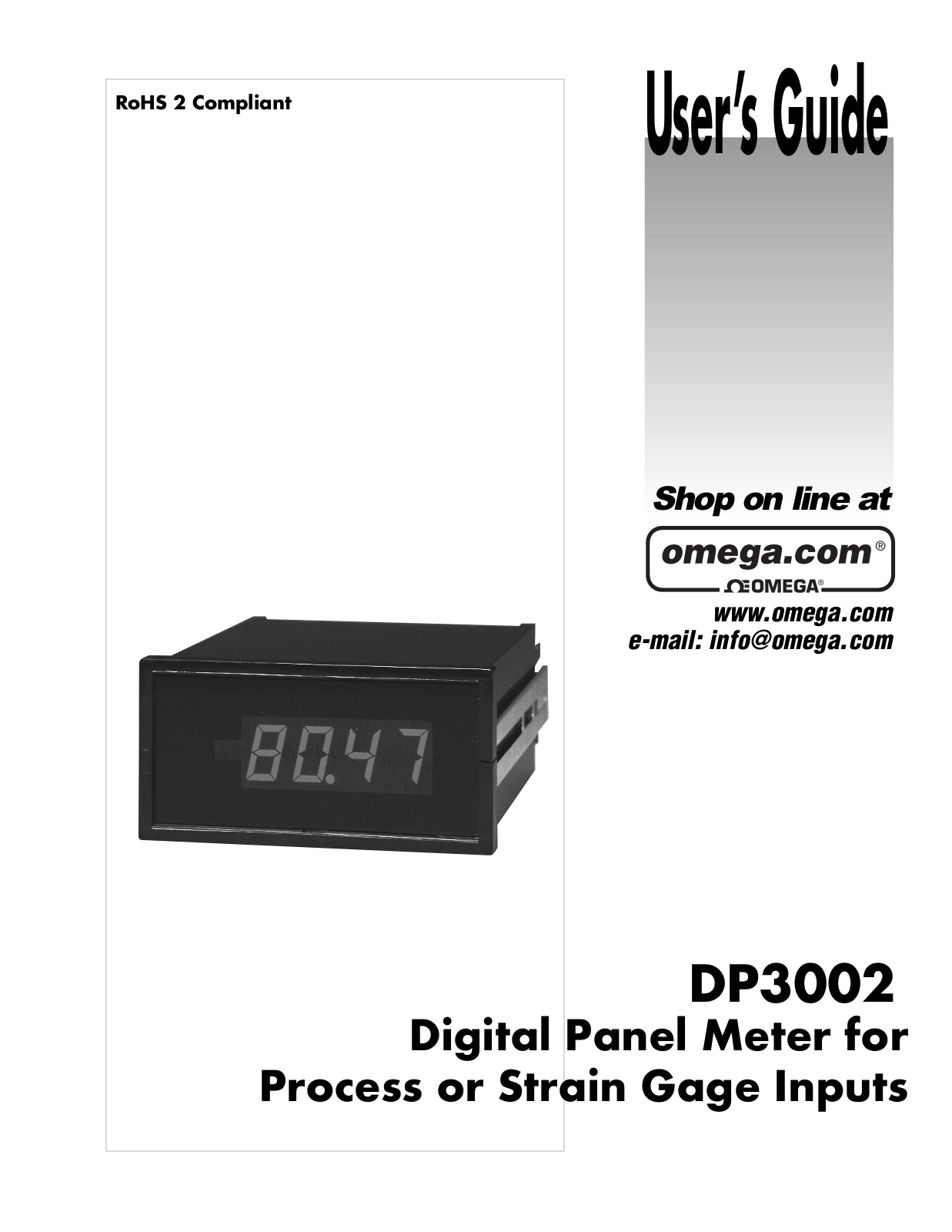 Omega DP3002 User guide - ManualMachine.com
