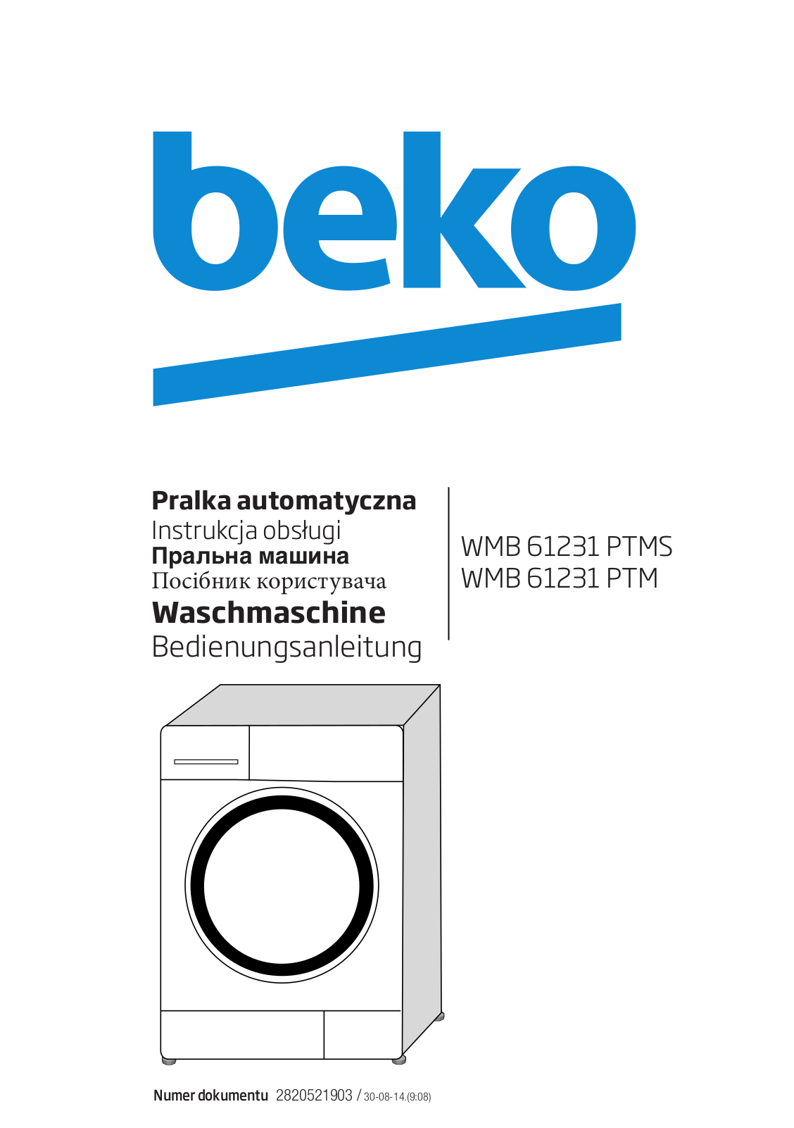 Beko WMB 61231 PTMS, WMB 61231 PTM User manual