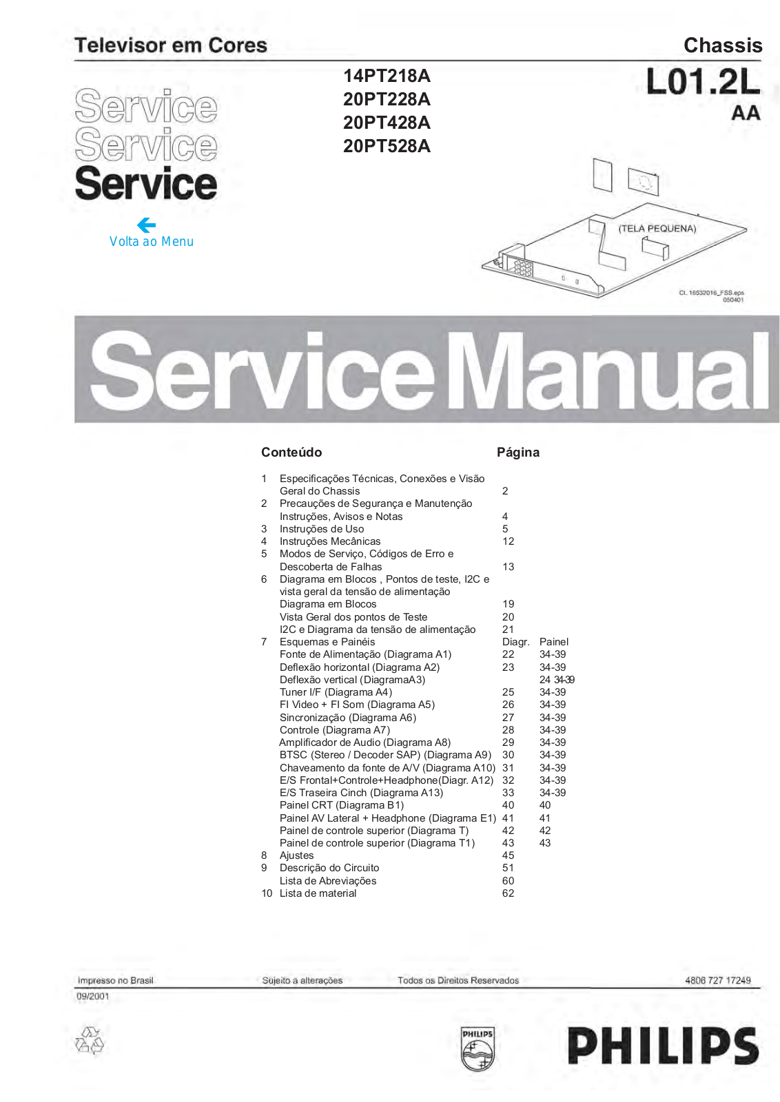 Philips 14PT218A Schematic