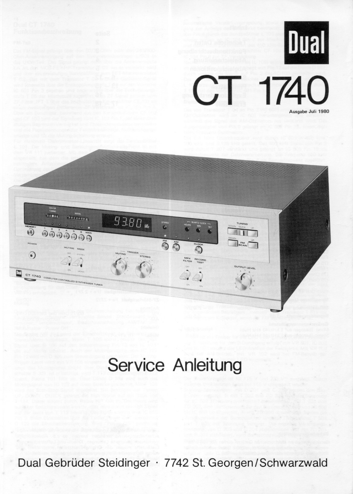 Dual CT-1740 Service manual