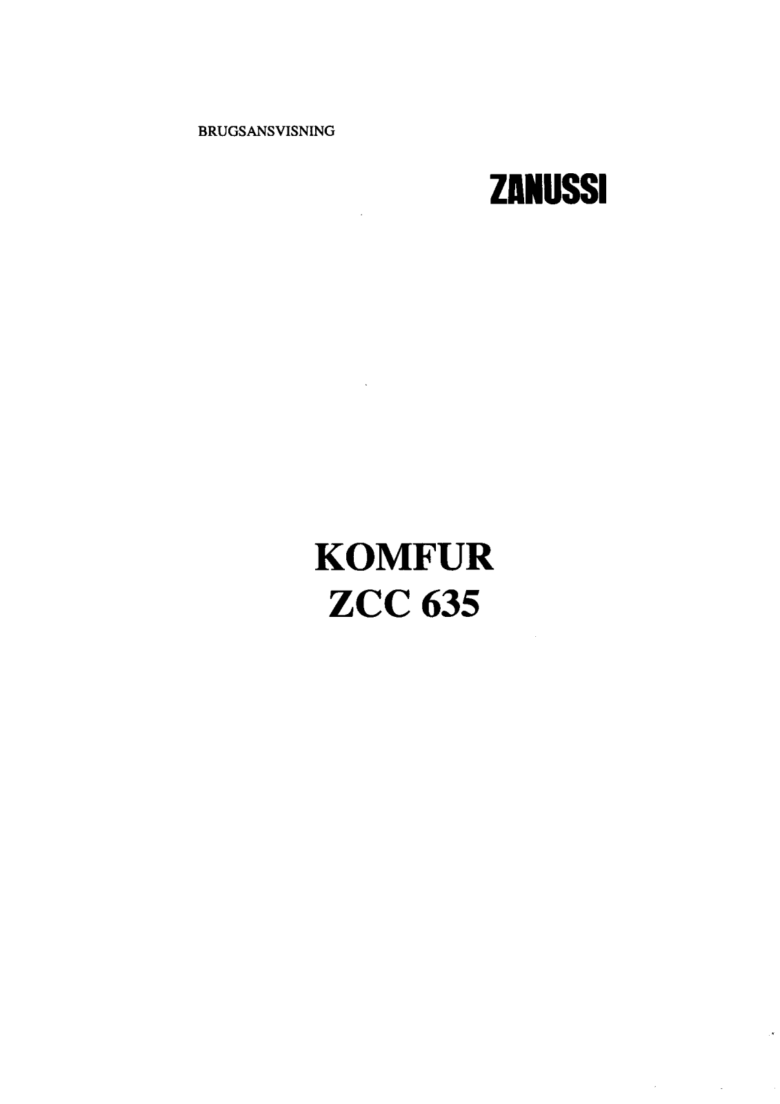 Zanussi ZCC63 User Manual