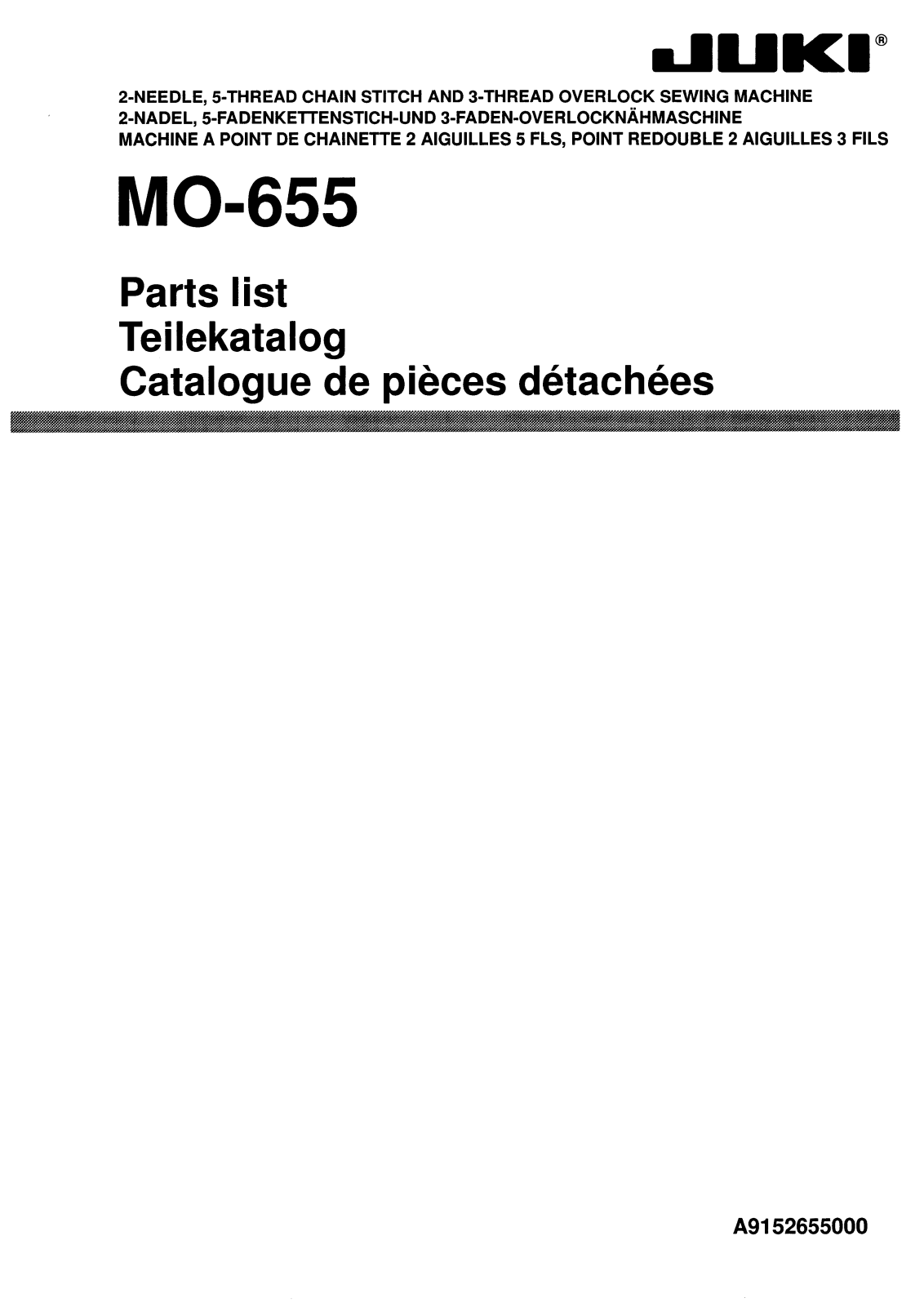 Juki MO655 User Manual