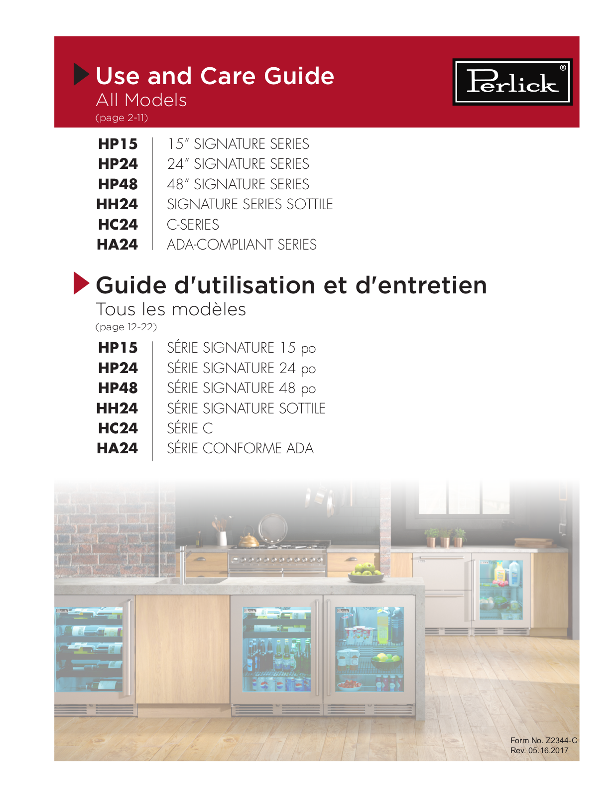 Perlick HP48, HP24, HH24, HC24, HA24 User Manual