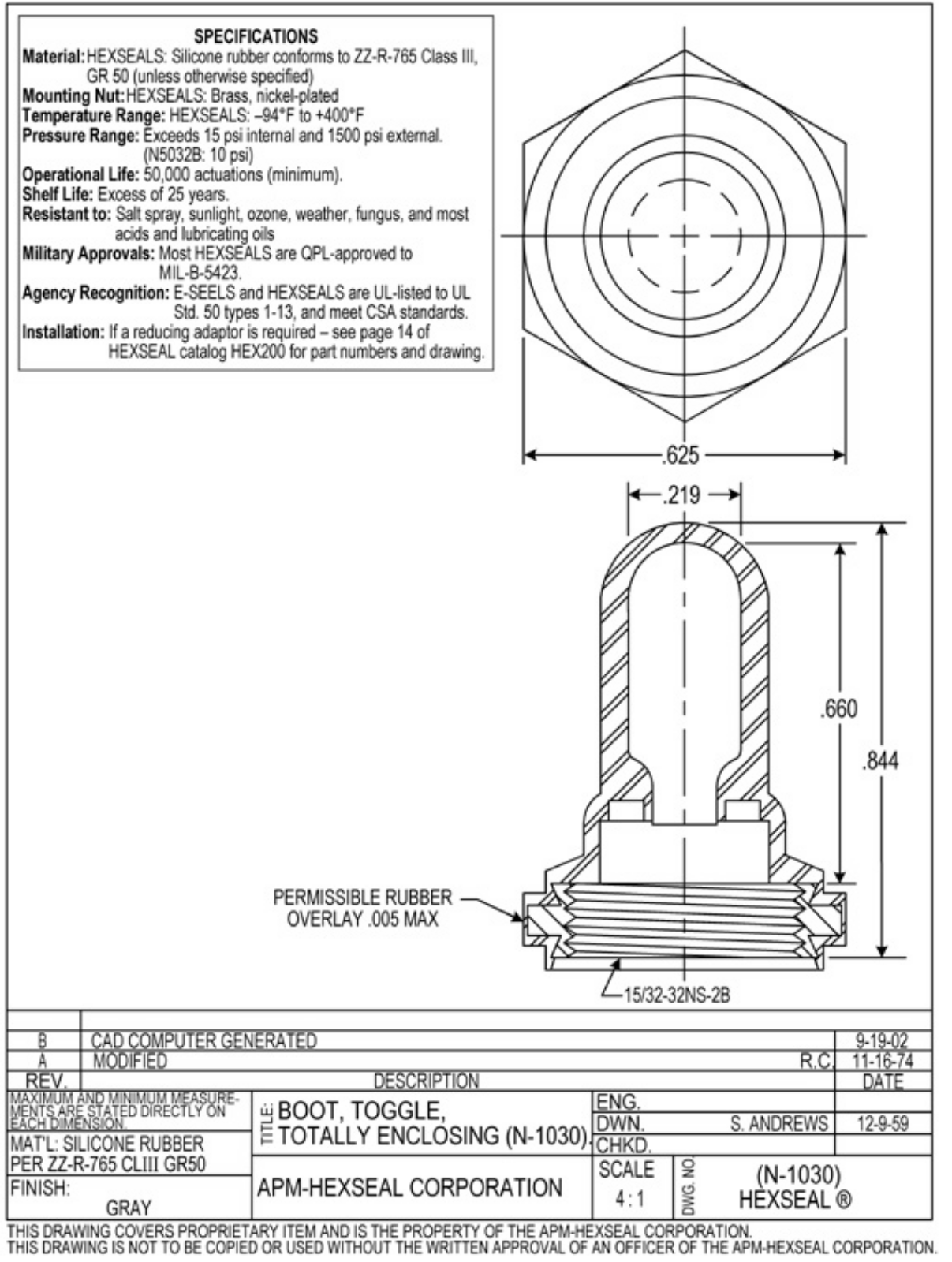 APM HEXSEAL N-1030 Schematic