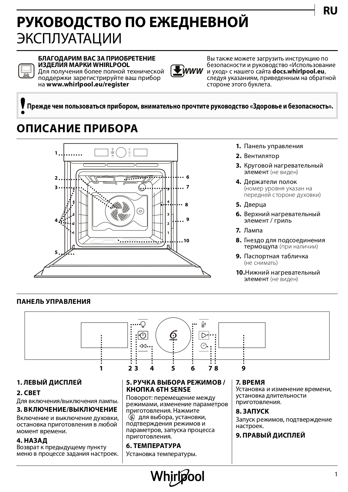 Whirlpool OAKZ9 7921 CS NB User Manual