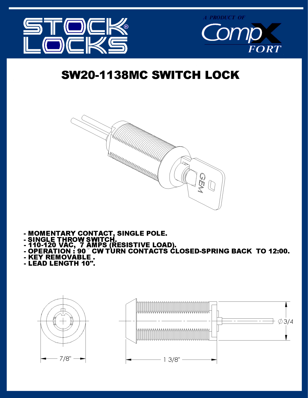 Compx SW20-1138MC drawing