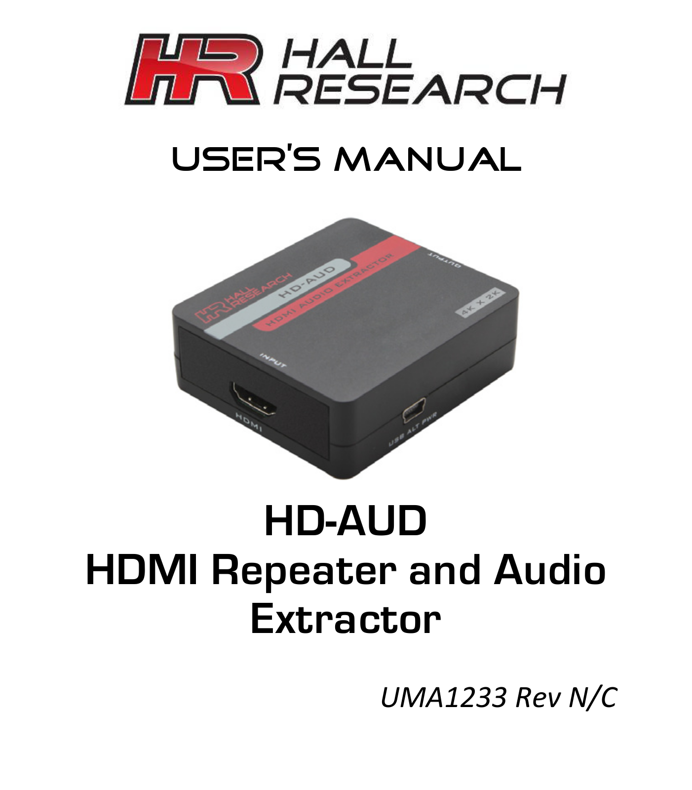 Hall Research HD-AUD User Manual