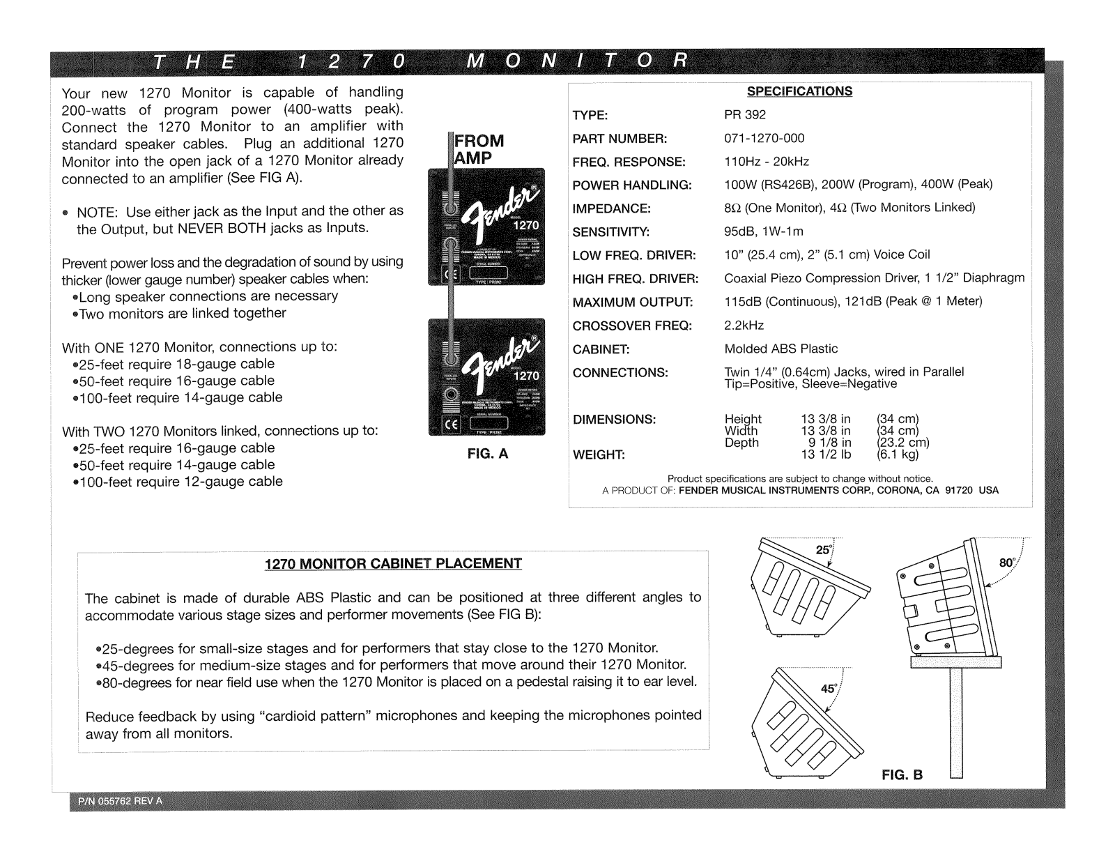 Fender 1270 Operation Manual