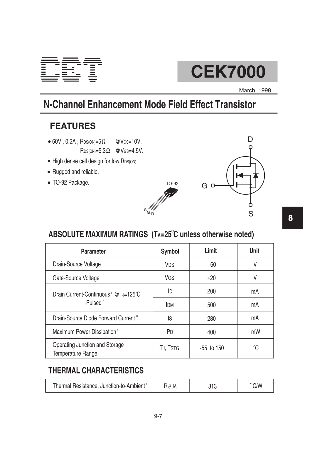 Datasheet CEK7000 Datasheet (CET) - ManualMachine.com