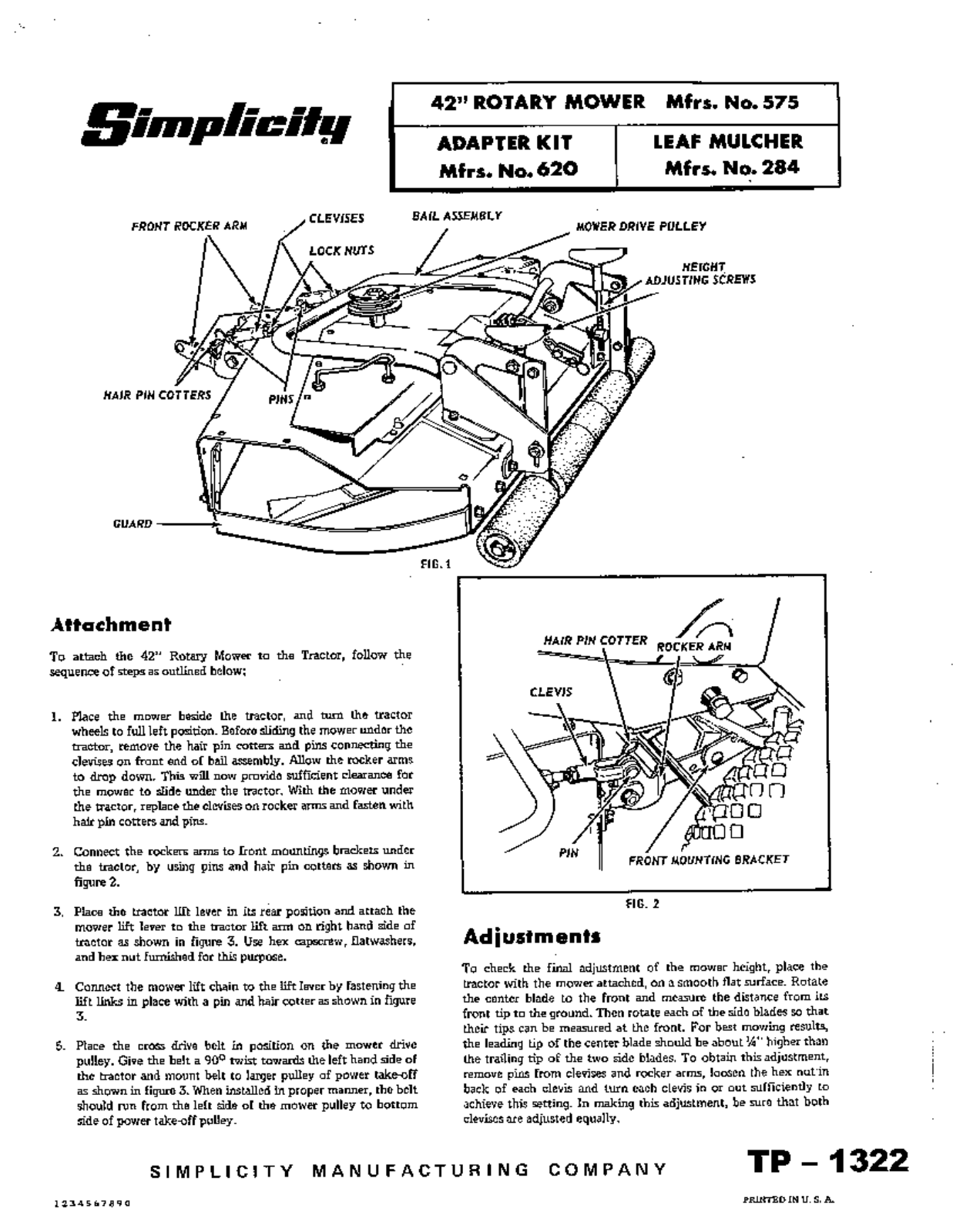 Simplicity 284, 284 User Manual