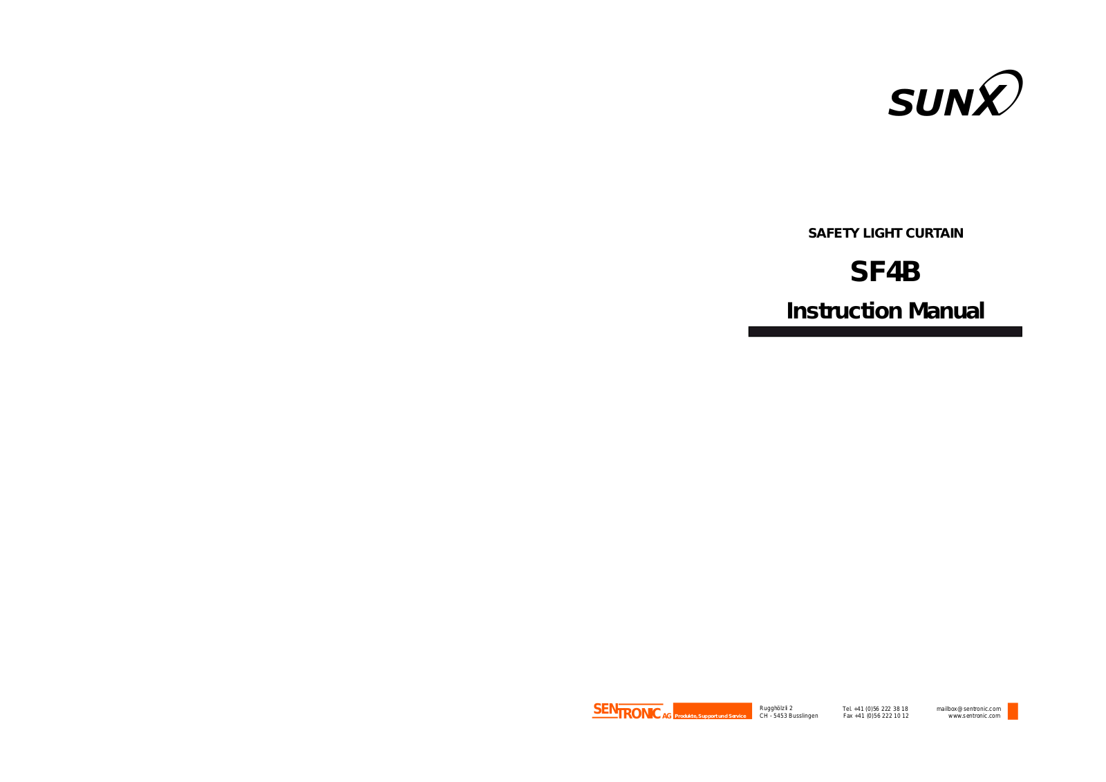 Sunx SF4B Instruction Manual