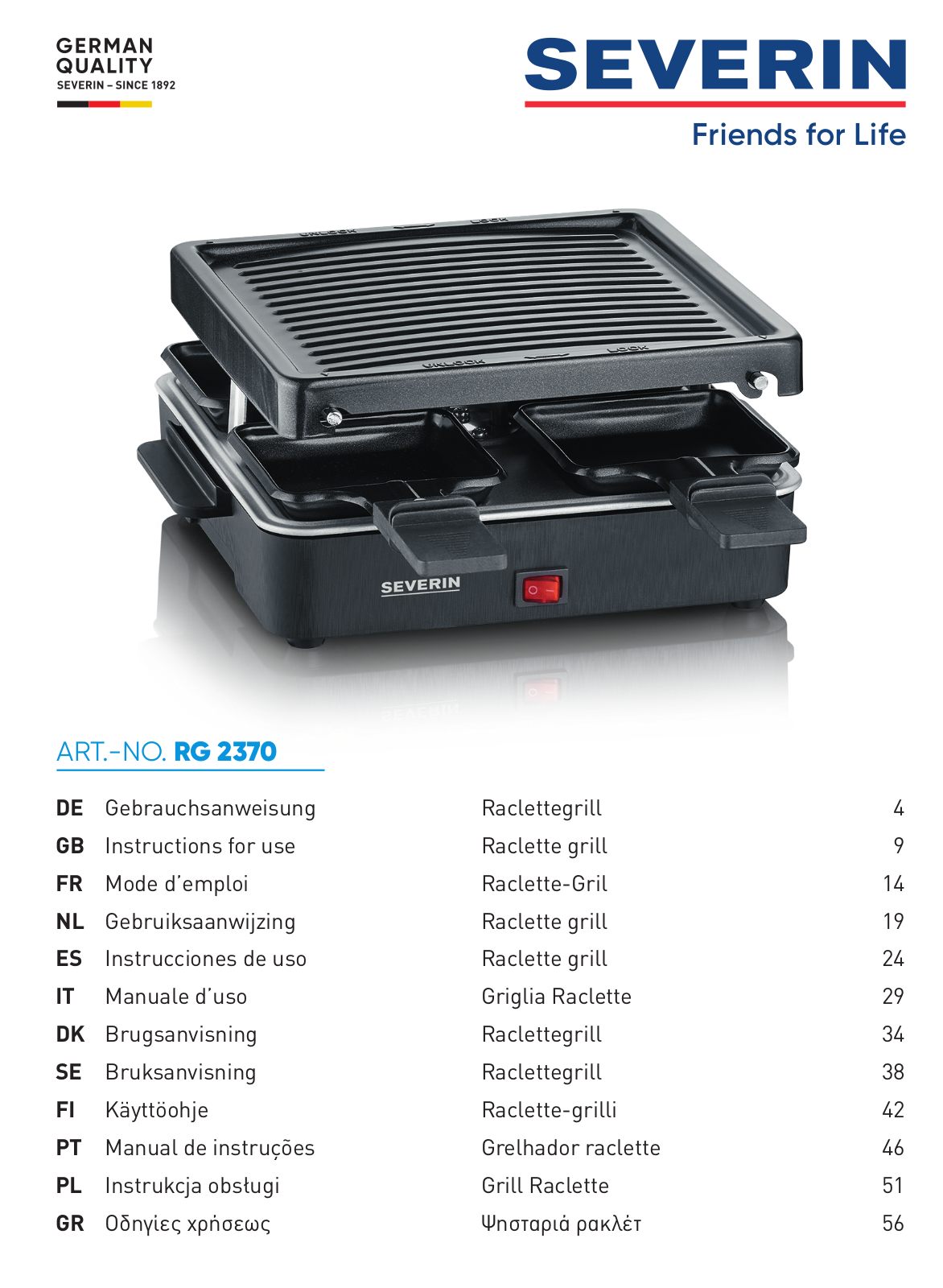 Severin RG 2370 operation manual