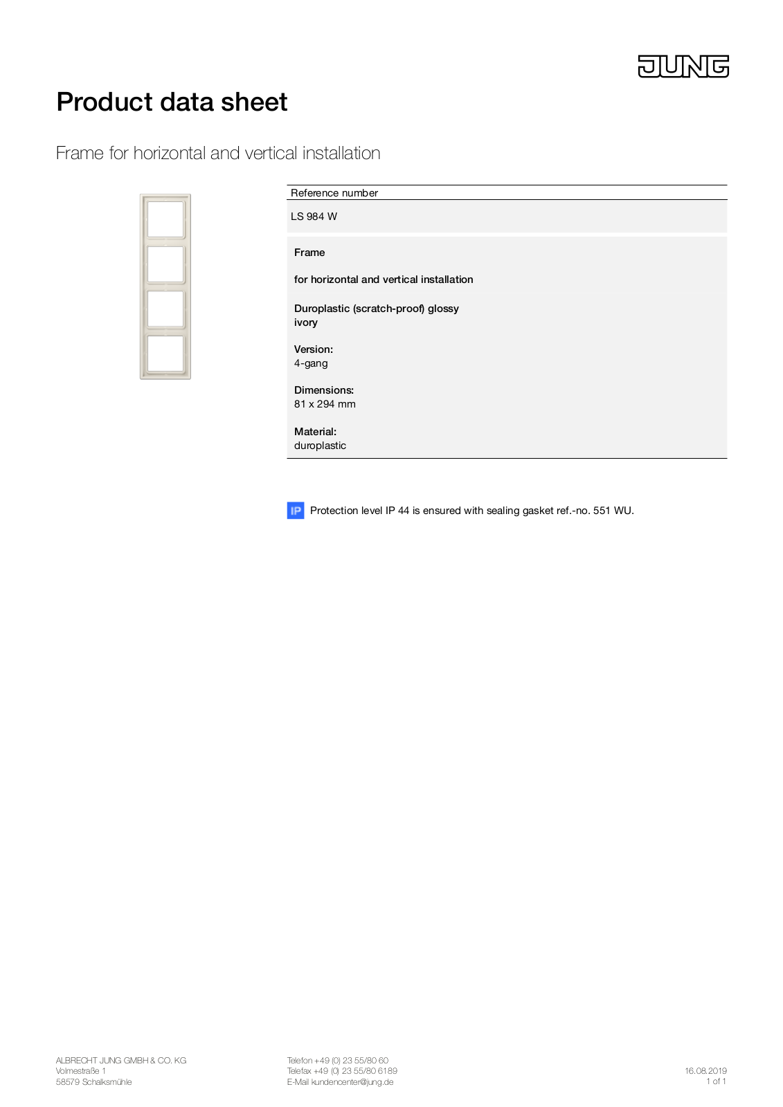 Jung LS 984W User Manual