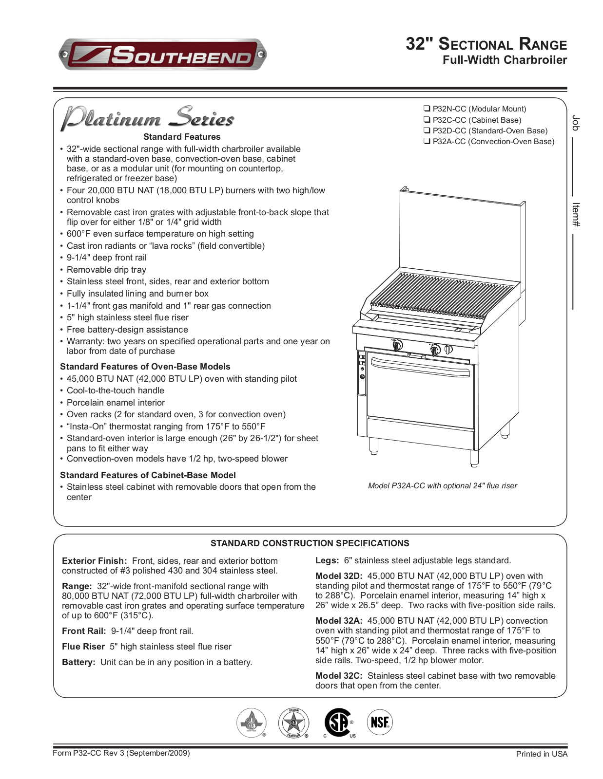 Southbend P32N-CC General Manual