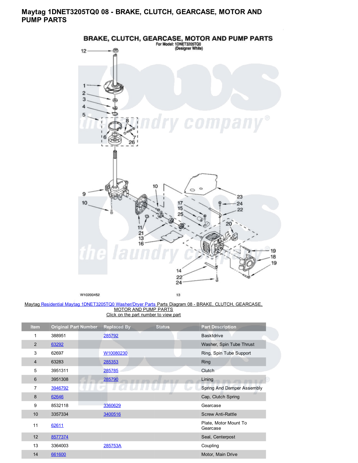 Maytag 1DNET3205TQ0/Dryer Parts Diagram