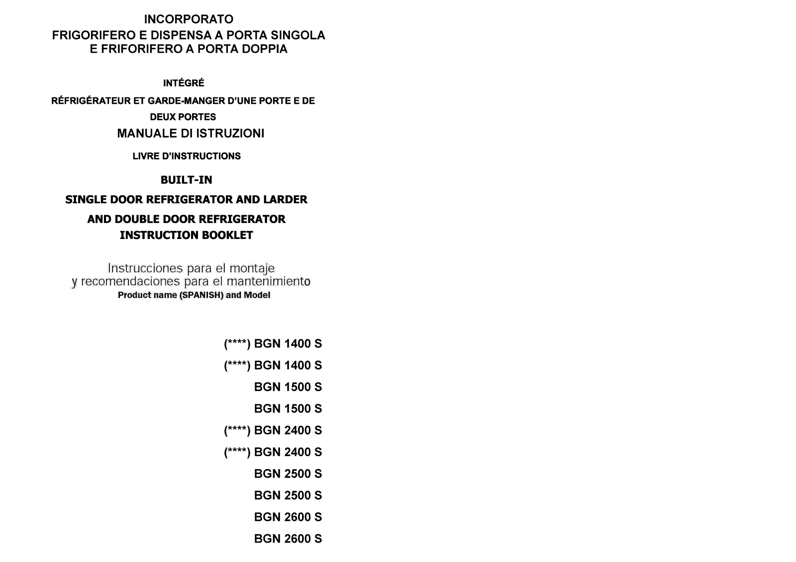 Smeg FR238WAP, FR238WA User Manual