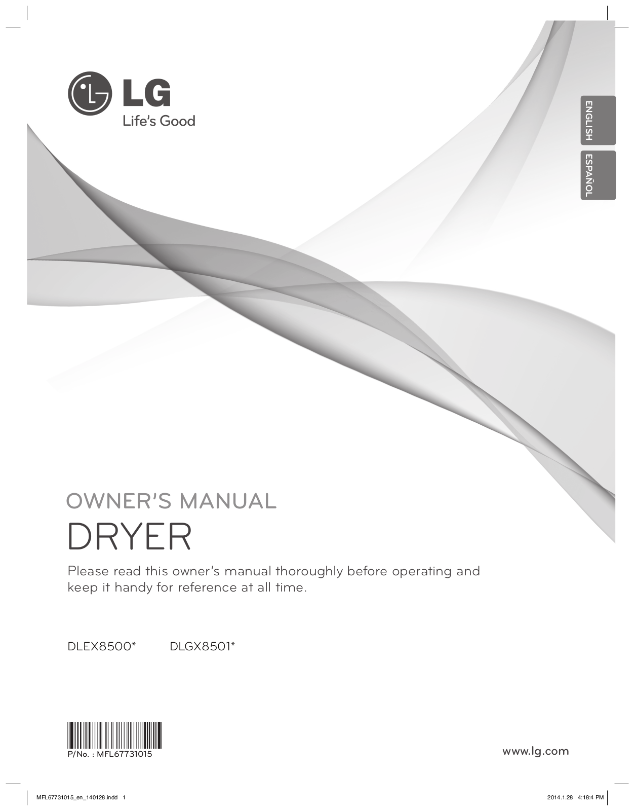 LG DLGX8501V User Manual