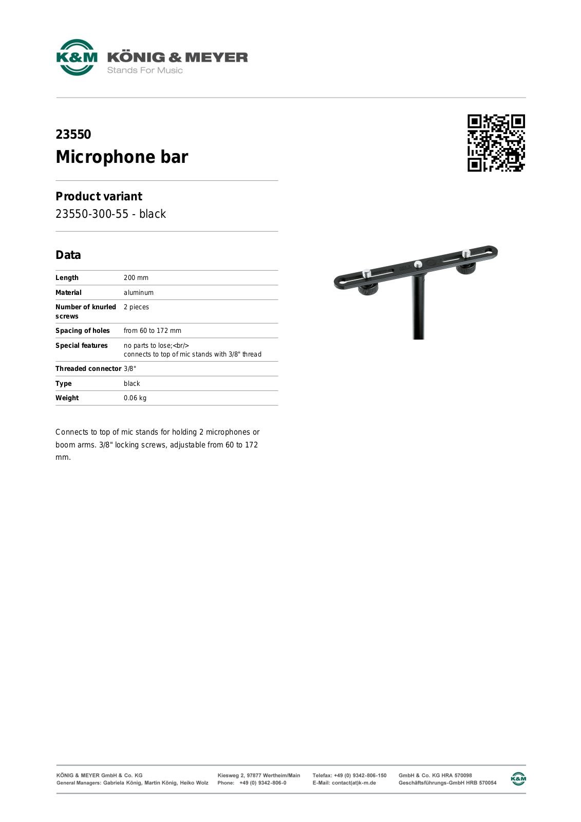 Konig & Meyer 23550 Specification