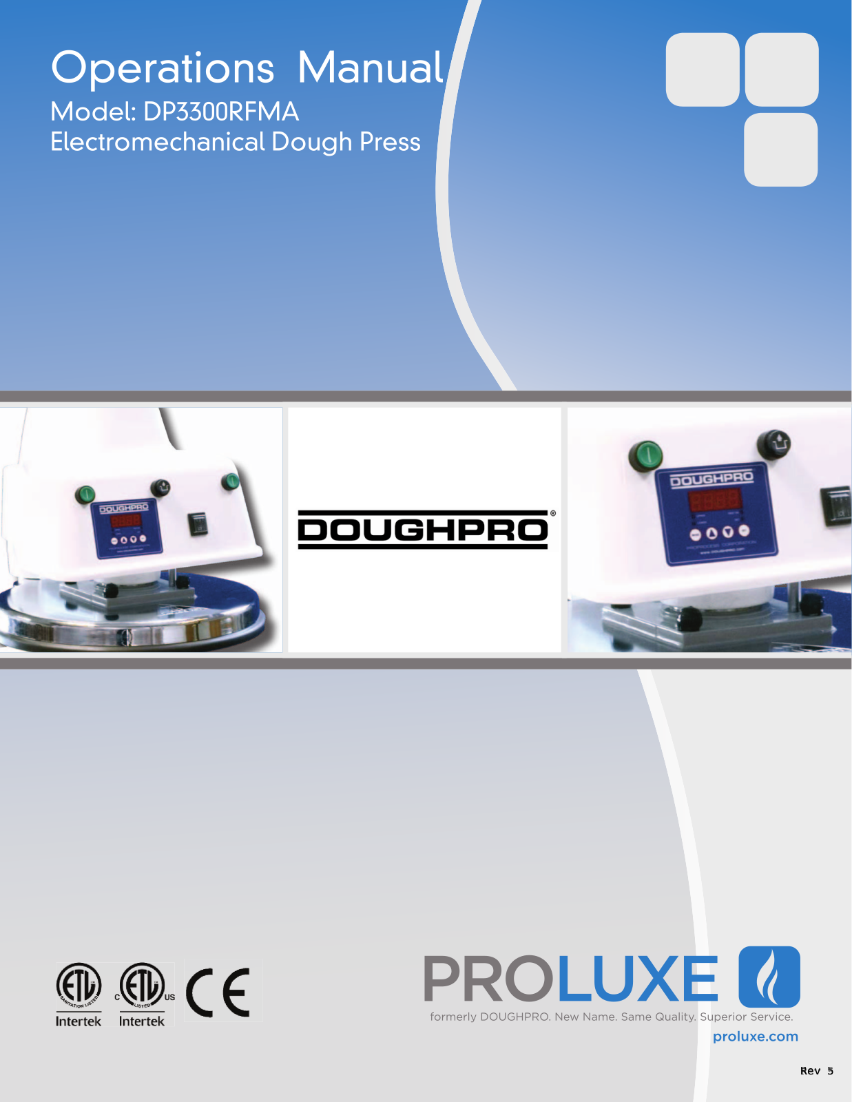 Doughpro Proluxe DP3300RFMA Service Manual