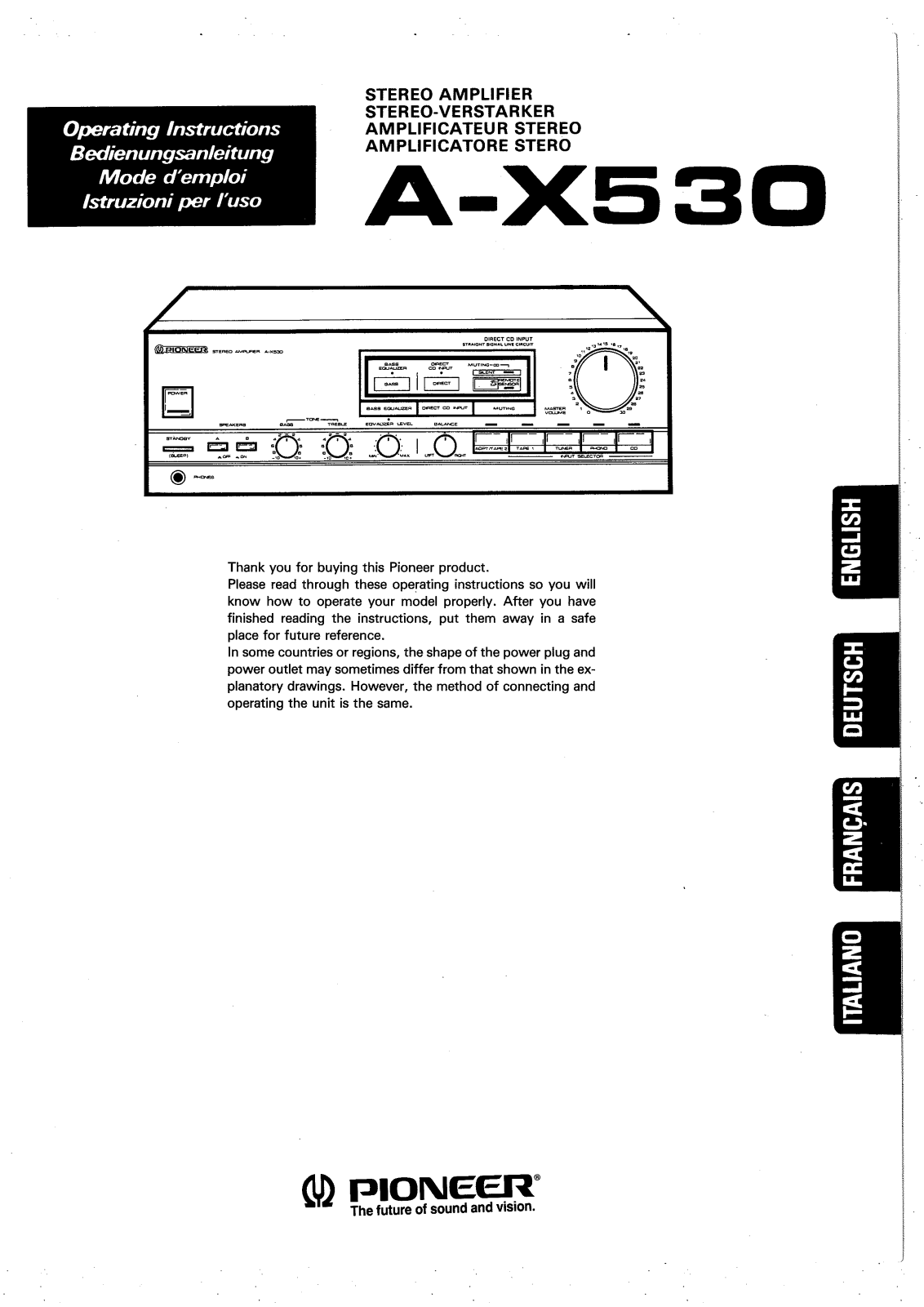 Pioneer A-X530 User Manual