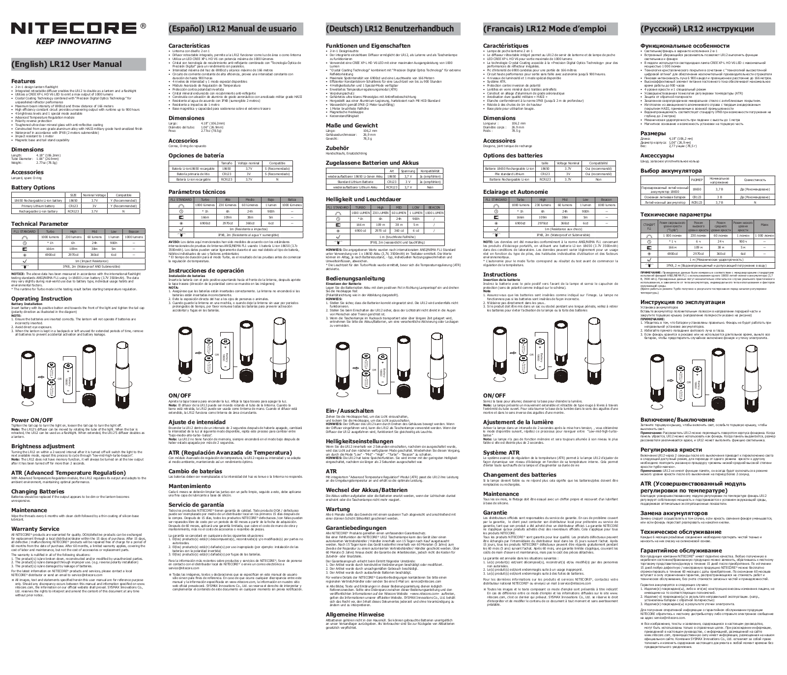 Nitecore LR12 User Manual