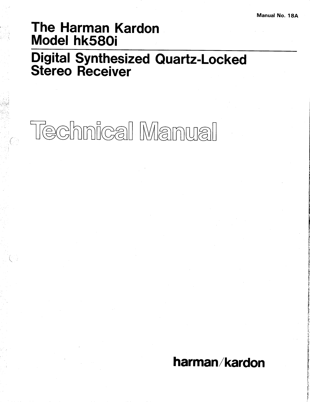 Harman Kardon HK-580-I Service manual