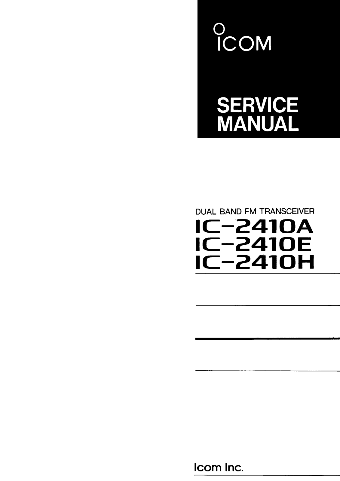 Icom ic 2410 schematic