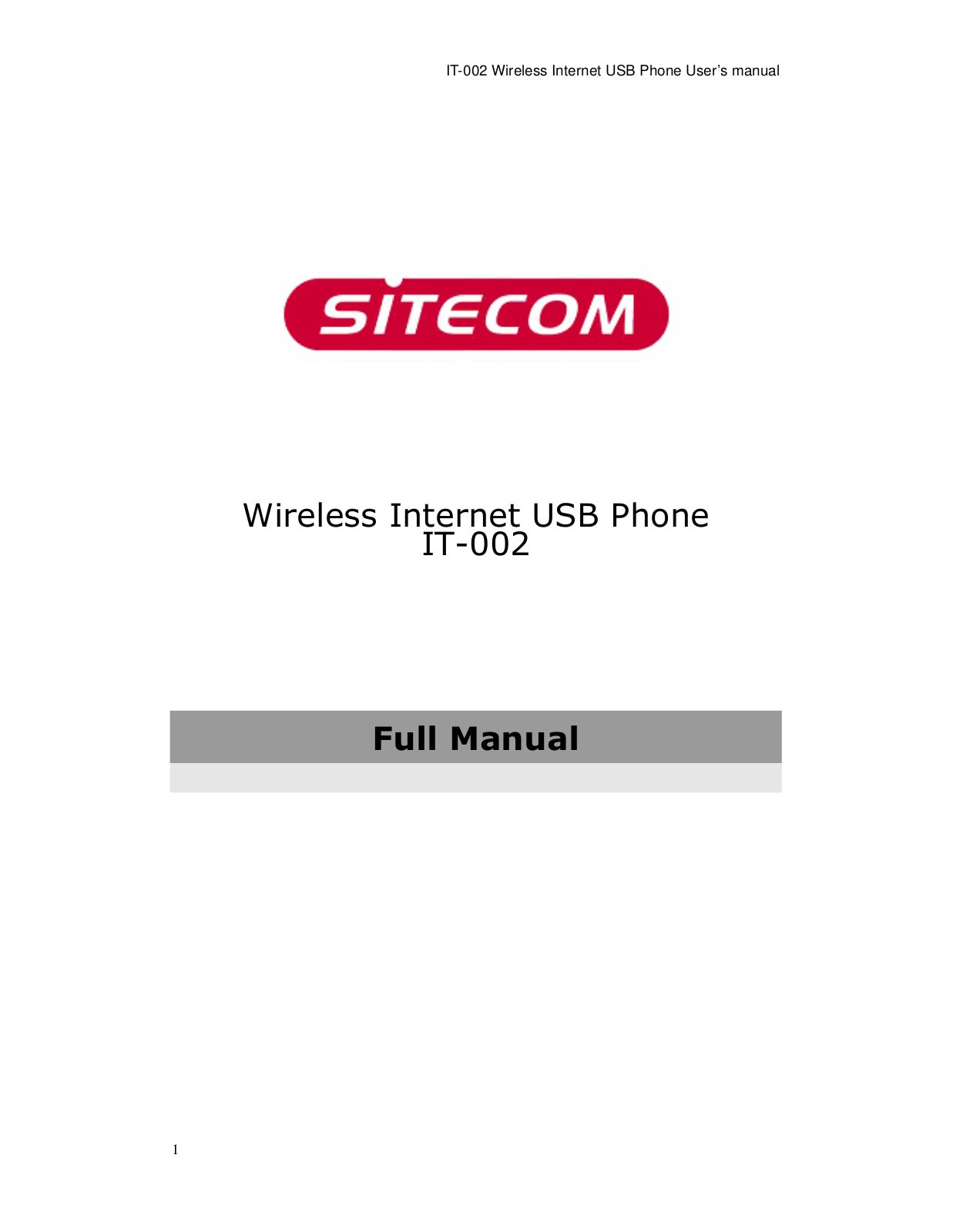 Sitecom IT-002 User Manual