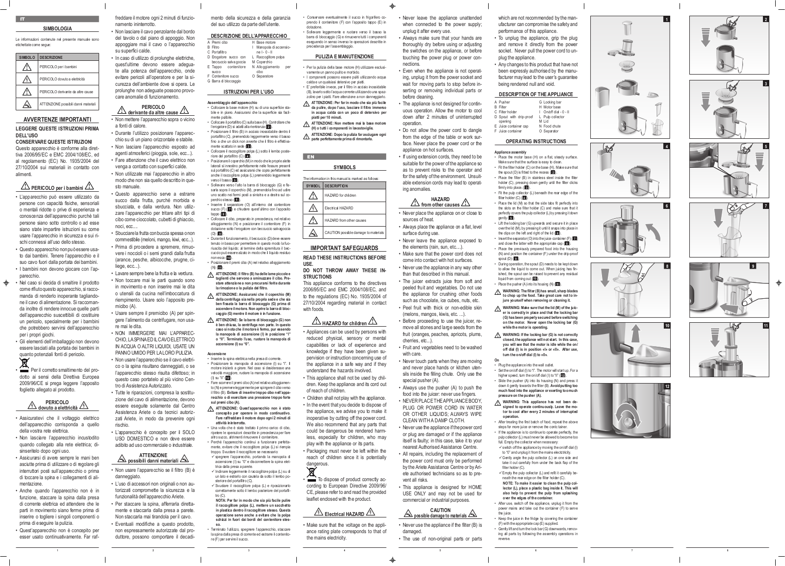 Ariete 175 User Manual