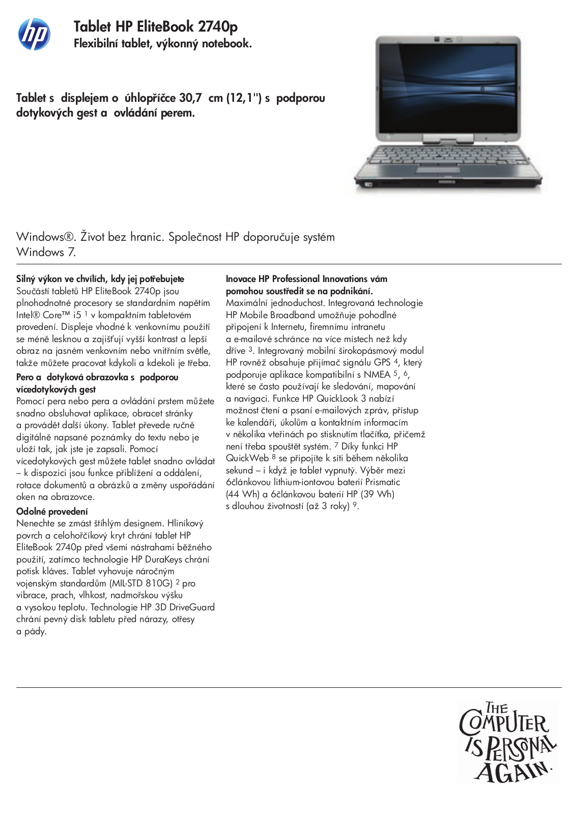 HP 2740p User Manual