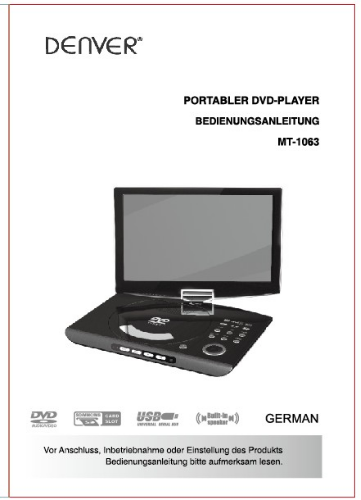 Denver MT-1063 User Manual