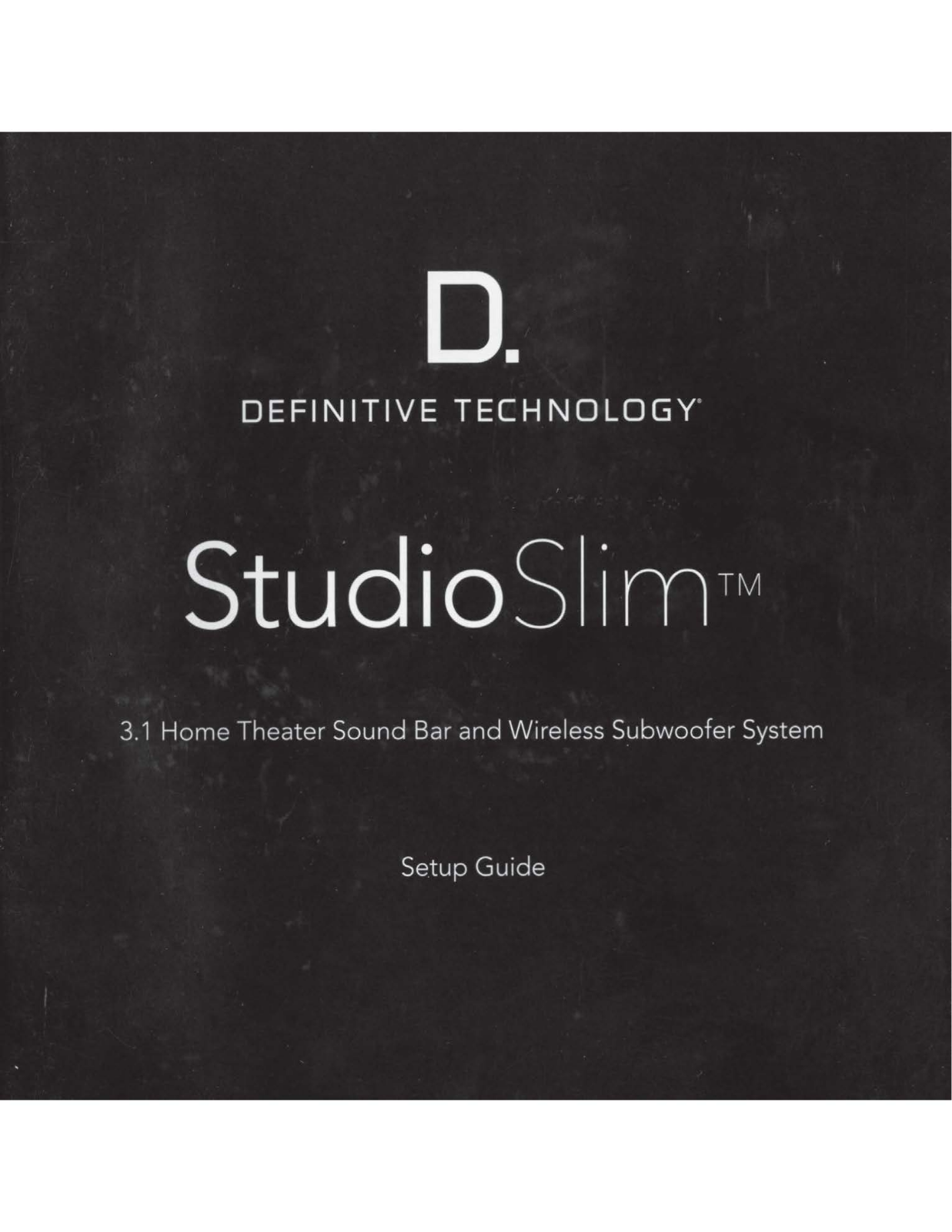 Definitive Technology StudioSlim Setup Manual - ManualMachine.com