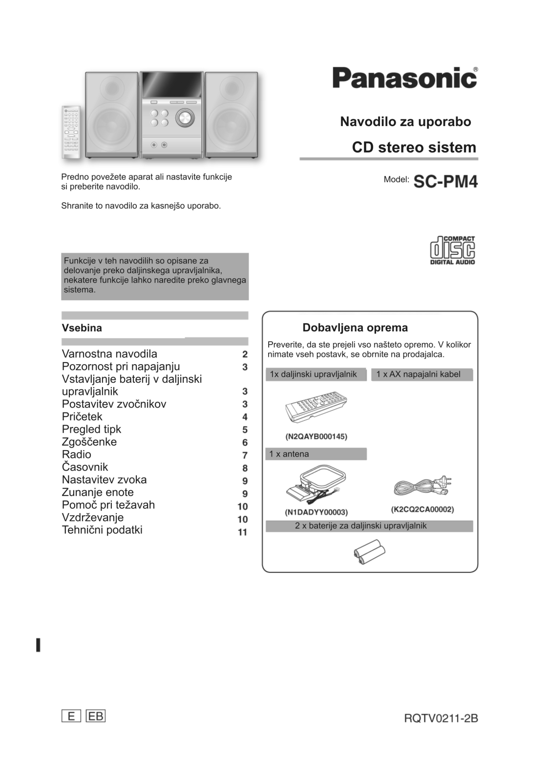 Panasonic SC-PM4 User Manual