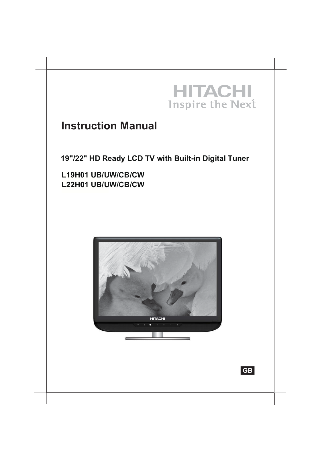 Hitachi L19H01CB, L19H01UB, L19H01UW, L19H01CW, L22H01UW Manual