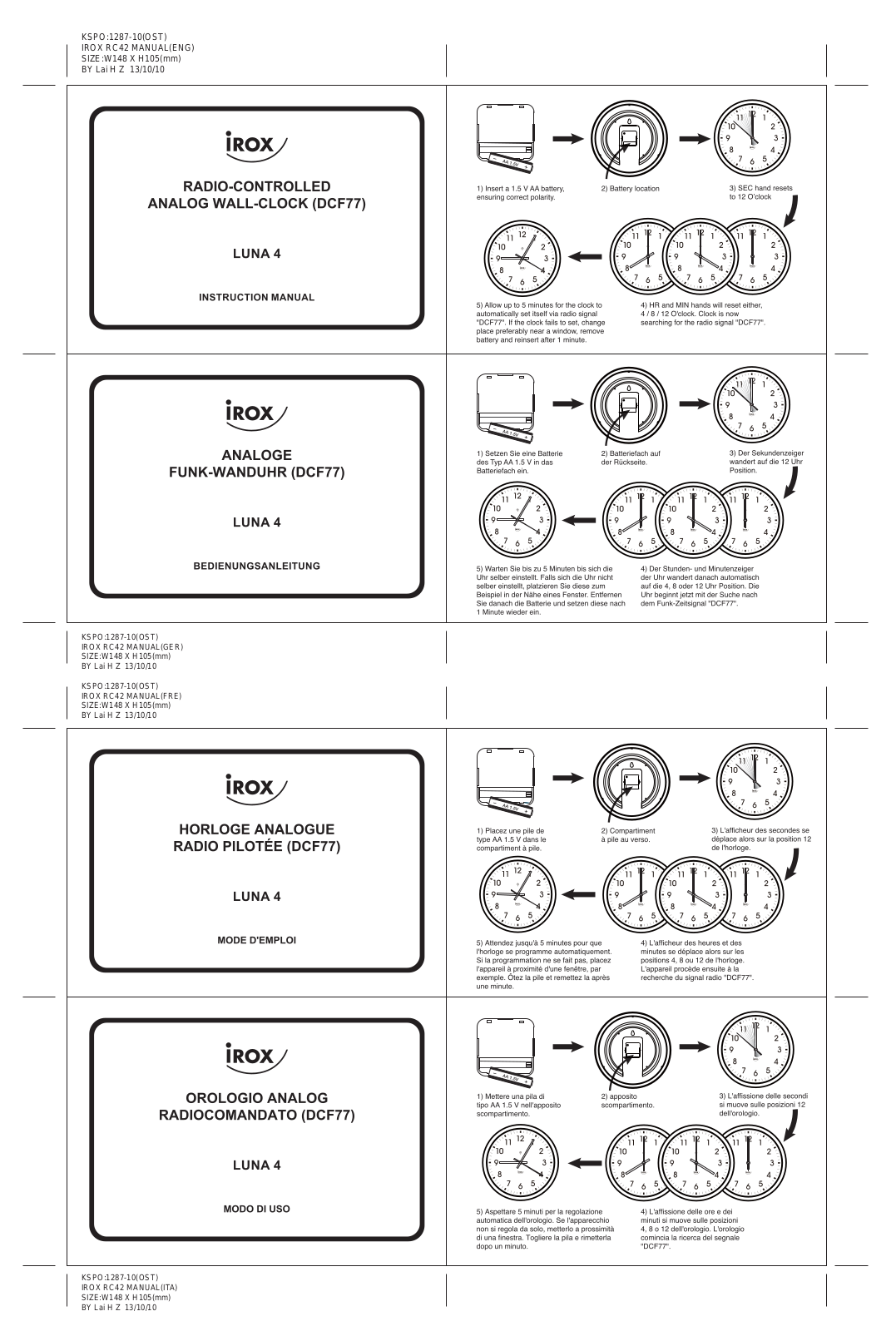 Irox Luna 4 User Manual