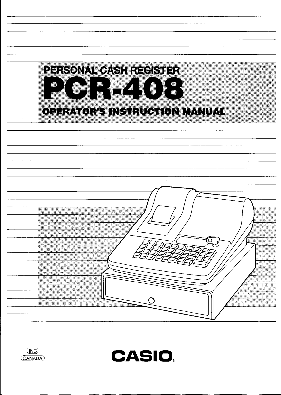 Casio PCR-408 Owner's Manual