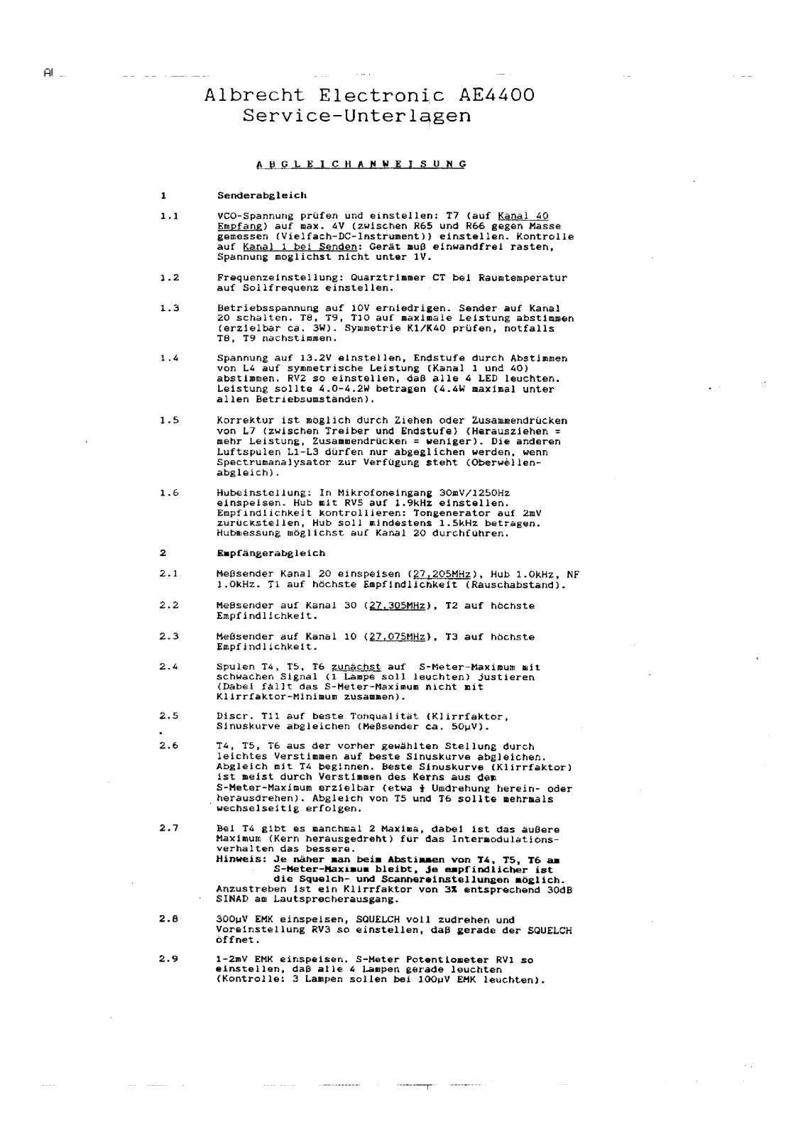 Albrecht AE 4400 User Manual