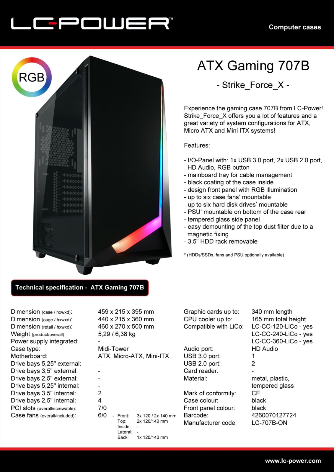 LC-Power LC-707B-ON User Manual