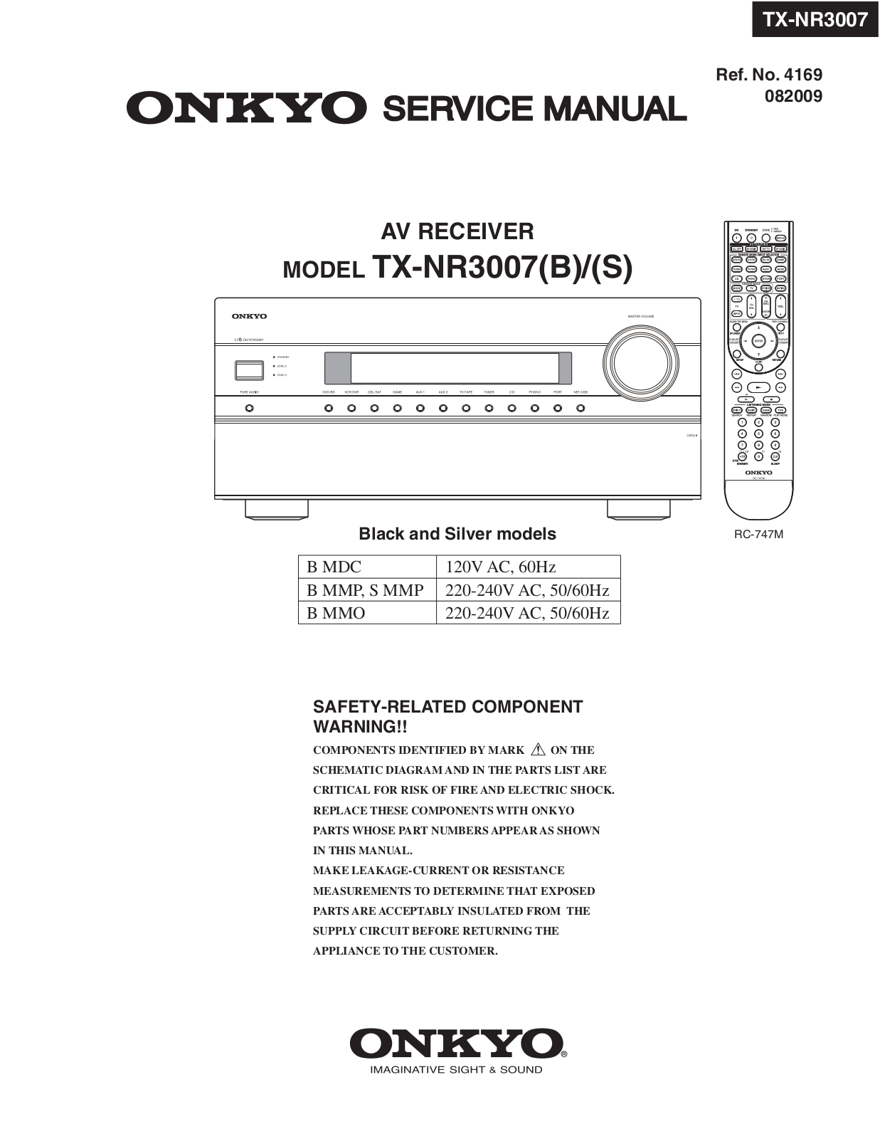 Onkyo TXNR-3007 Service Manual