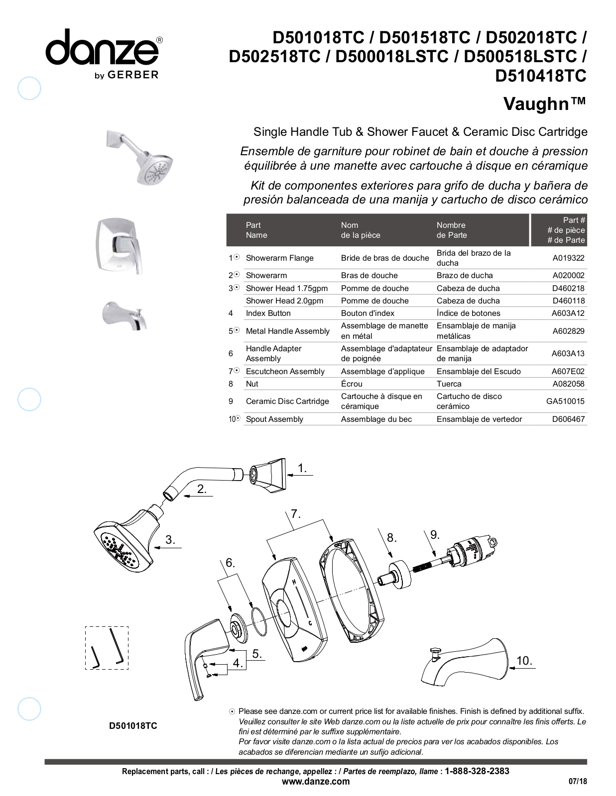 Gerber D500518LSTC, D500518LSBSTC, D500518LSBNTC Installation Manual