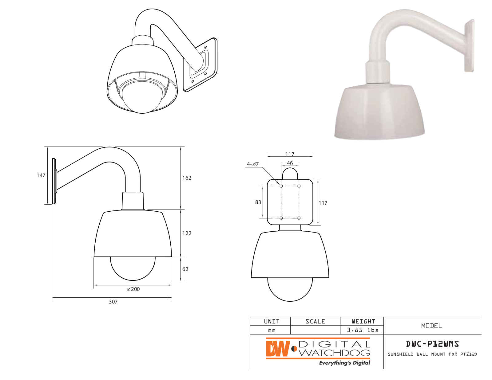 Digital Watchdog DWC-P12WMS Specsheet