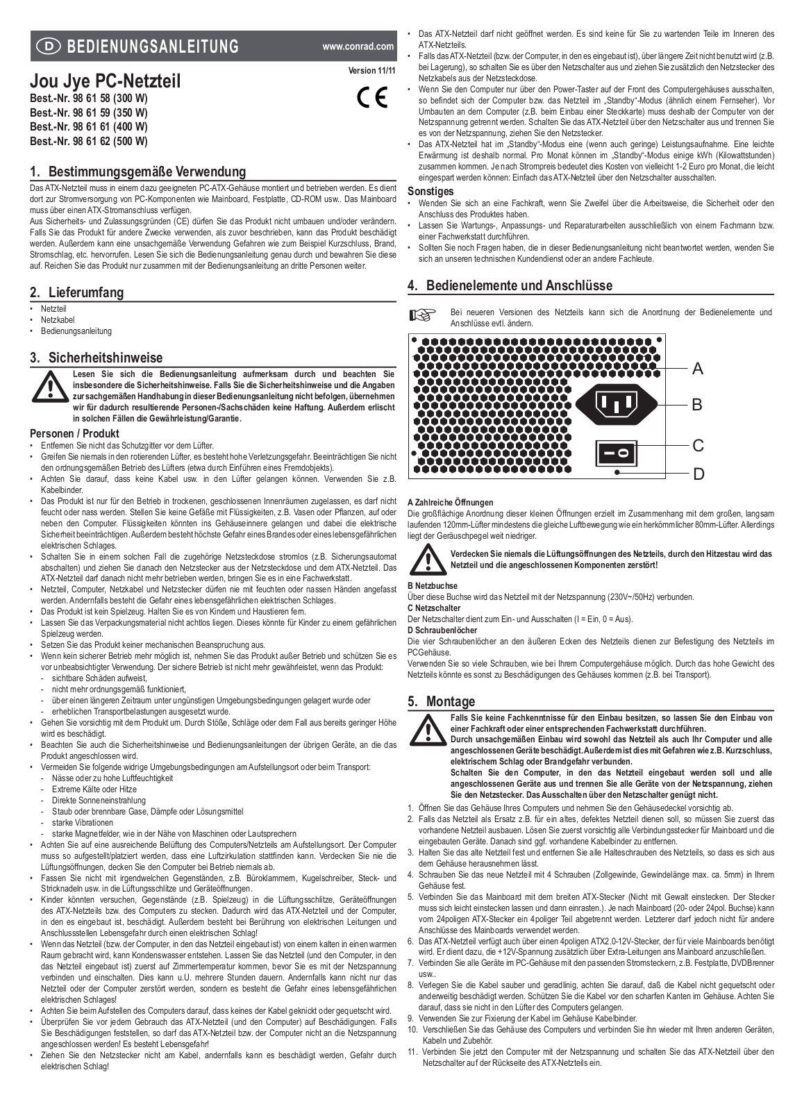 JouJye JJ-A500APU, JJ-A400APU, JJ-A300APU, JJ-A350APU User guide