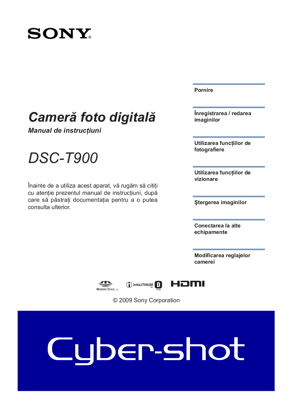 Sony DSC-T900 User Manual