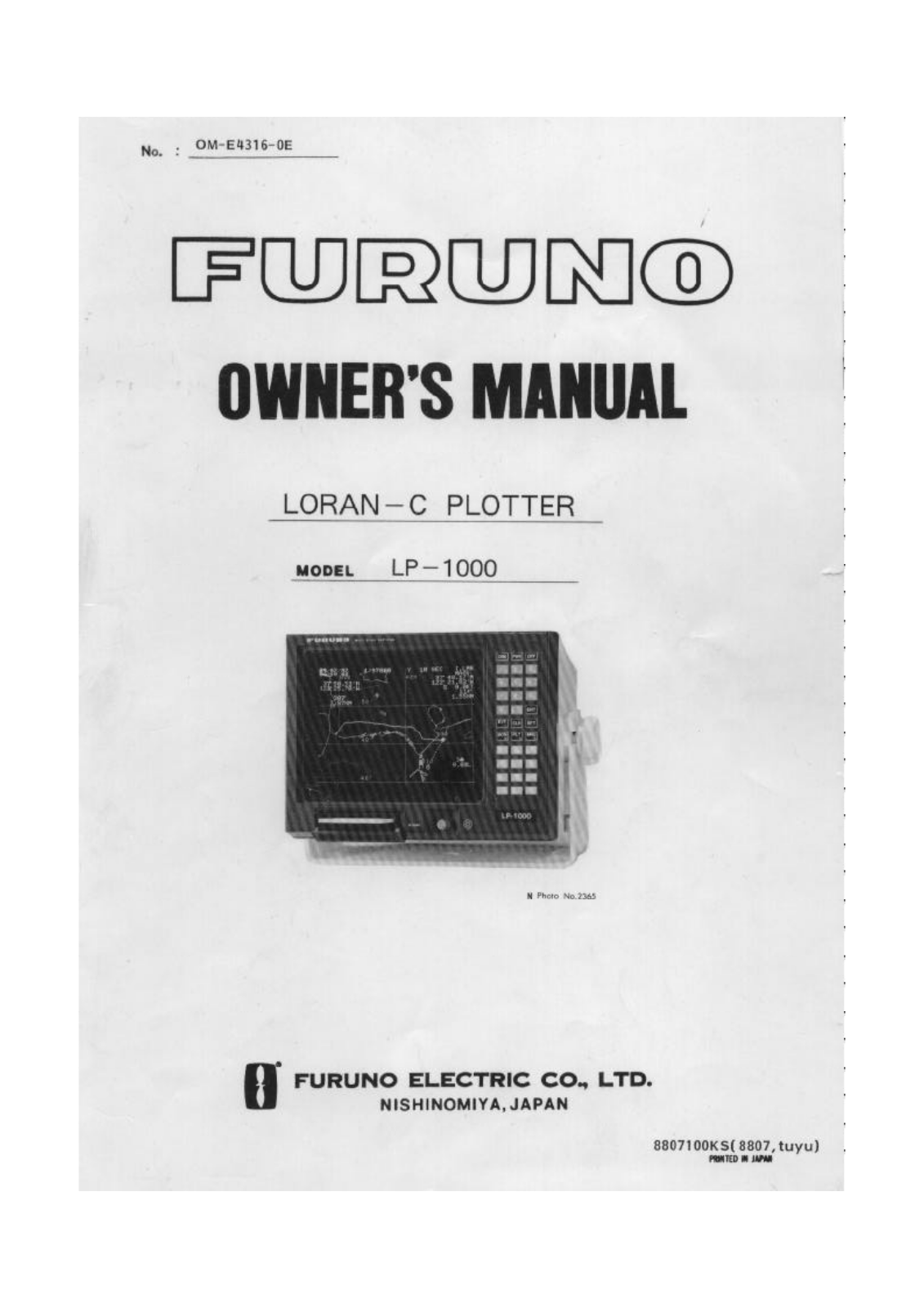 Furuno LP-1000 User Manual