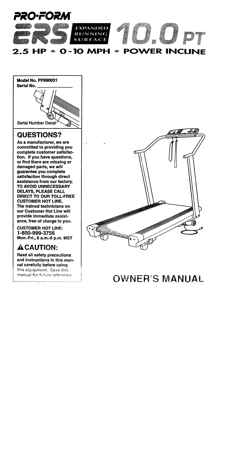 ProForm PF990031 User Manual