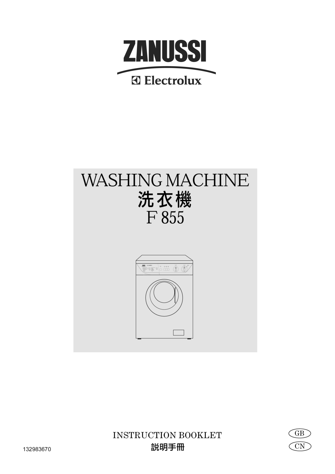 Zanussi F855 User Manual